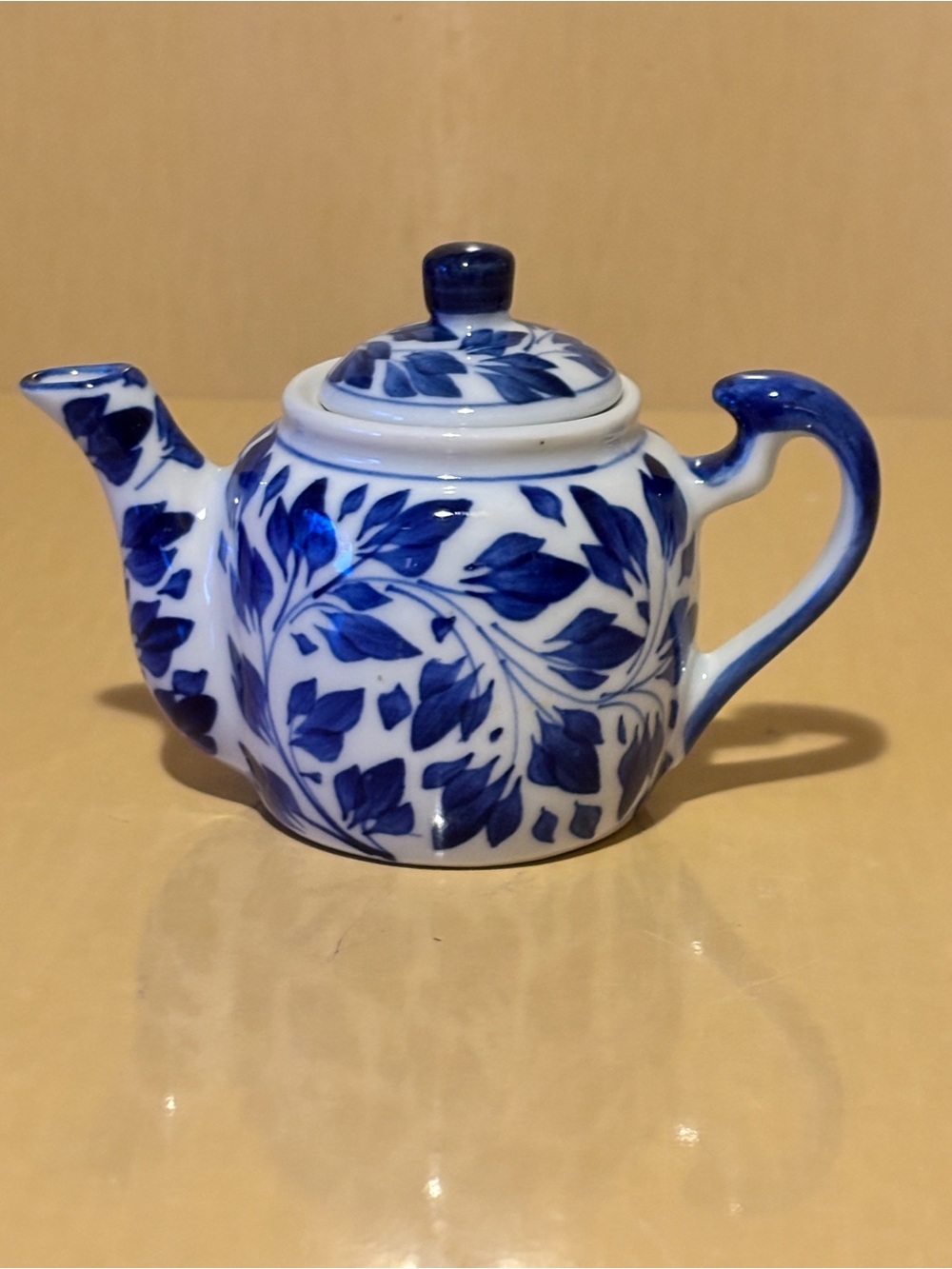 Andrea by Sadek Miniature Blue and White Ceramic Teapot